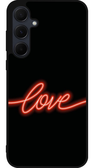 Samsung Galaxy A56 Case Hülle - Silikon schwarz Valentine 2023 neon love