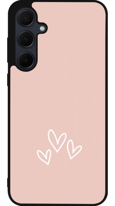 Samsung Galaxy A56 Case Hülle - Silikon schwarz Valentine 2023 three minimalist hearts