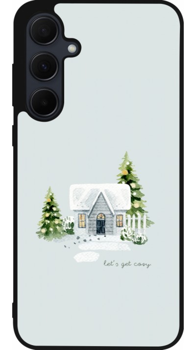 Samsung Galaxy A56 Case Hülle - Silikon schwarz Winter 25 Cosy House