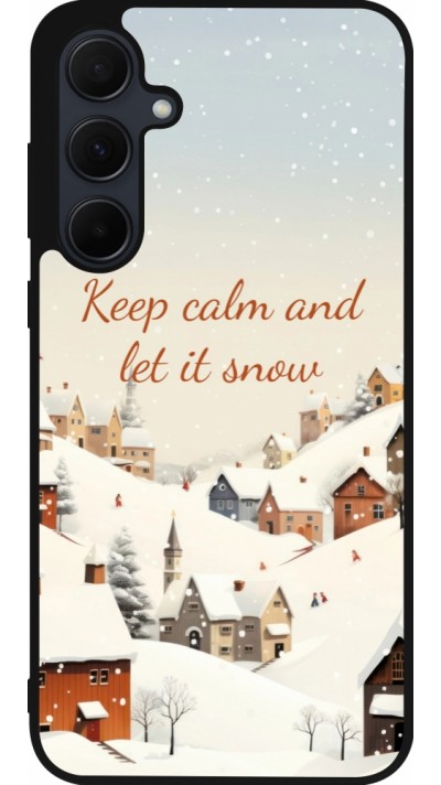 Samsung Galaxy A56 Case Hülle - Silikon schwarz Winter 25 Winter Keep calm and let it snow