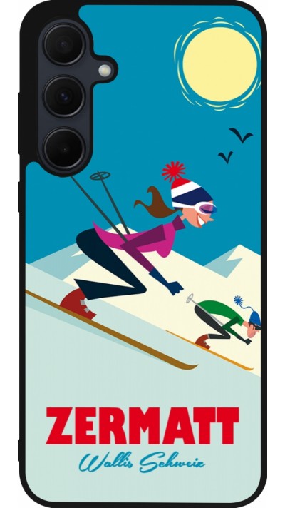 Samsung Galaxy A56 Case Hülle - Silikon schwarz Zermatt Ski Downhill