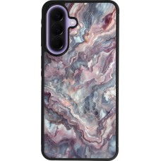 Samsung Galaxy A57 5G Case Hülle - Silikon schwarz Violetter silberner Marmor