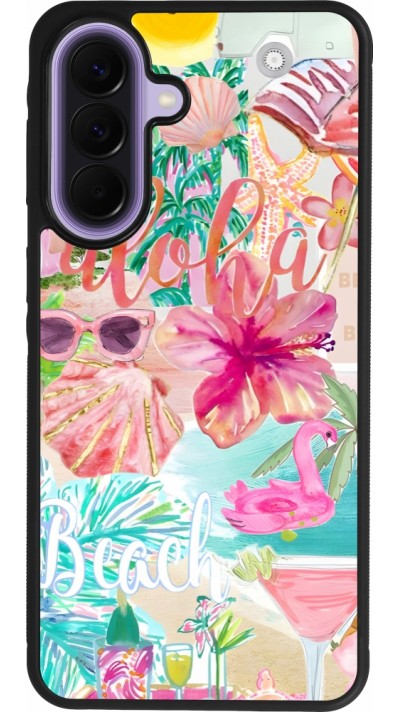 Samsung Galaxy A57 5G Case Hülle - Silikon schwarz Preppy Collage Aloha
