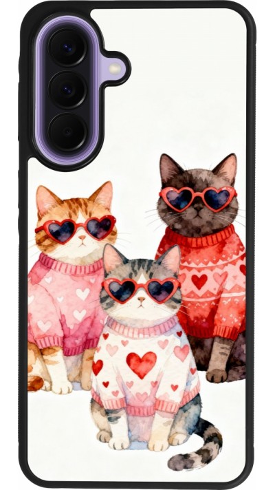 Samsung Galaxy A57 5G Case Hülle - Silikon schwarz Saint Valentines Day 26 Cat Love