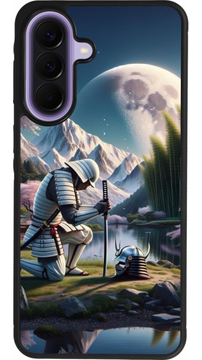 Samsung Galaxy A57 5G Case Hülle - Silikon schwarz Samurai Katana Mond