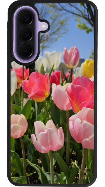Samsung Galaxy A57 5G Case Hülle - Silikon schwarz Tulips Spring 2026