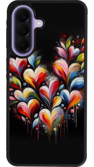 Samsung Galaxy A57 5G Case Hülle - Silikon schwarz Valentin 2024 Schwarzes Herz Abstrakt