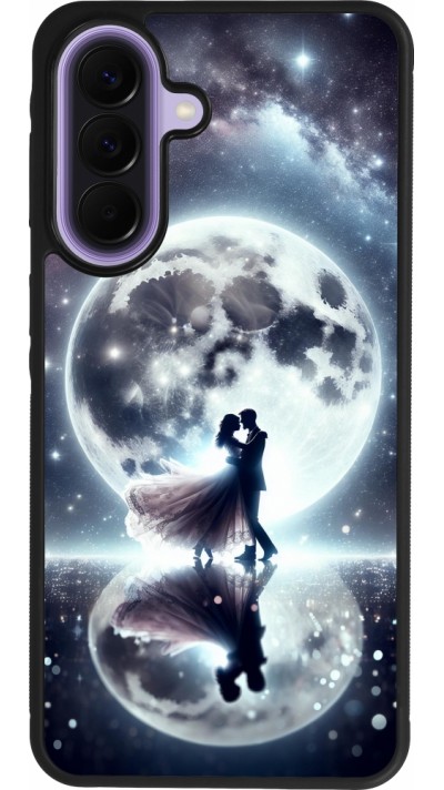 Samsung Galaxy A57 5G Case Hülle - Silikon schwarz Valentin 2024 Liebe unter dem Mond