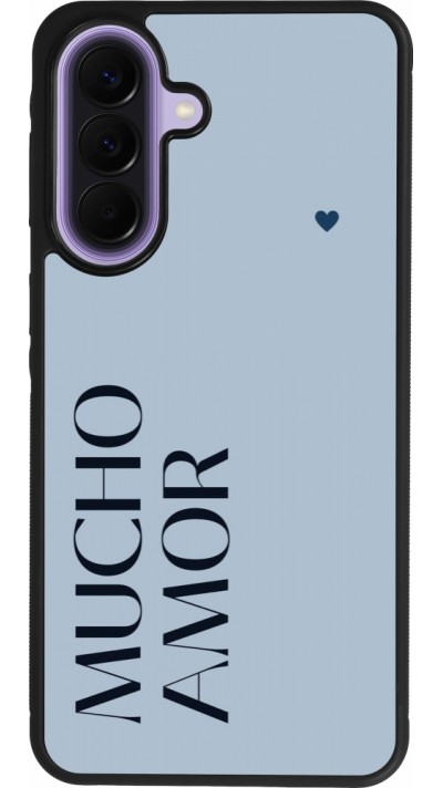 Samsung Galaxy A57 5G Case Hülle - Silikon schwarz Valentine 2024 mucho amor azul