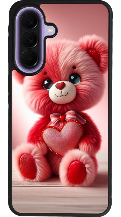 Samsung Galaxy A57 5G Case Hülle - Silikon schwarz Valentin 2024 Rosaroter Teddybär