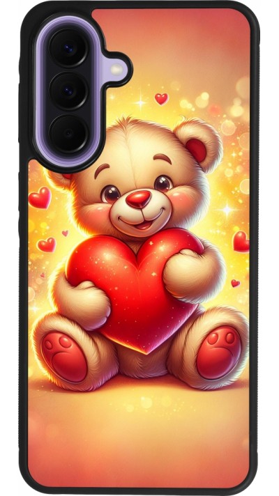 Samsung Galaxy A57 5G Case Hülle - Silikon schwarz Valentin 2024 Teddy Liebe