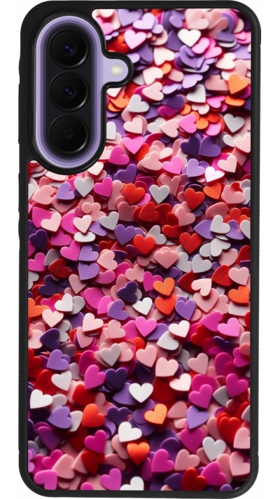 Samsung Galaxy A57 5G Case Hülle - Silikon schwarz Valentin 2025 Konfetti