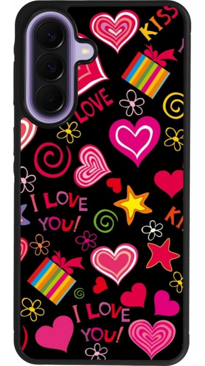 Samsung Galaxy A57 5G Case Hülle - Silikon schwarz Valentine 2023 love symbols
