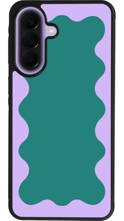 Samsung Galaxy A57 5G Case Hülle - Silikon schwarz Wavy Rectangle Green Purple