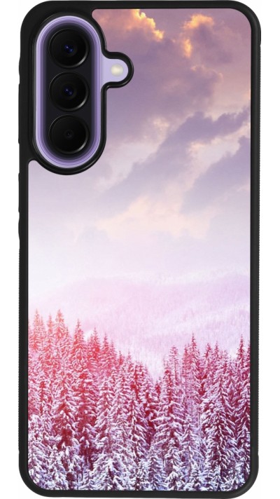 Samsung Galaxy A57 5G Case Hülle - Silikon schwarz Winter 22 Pink Forest