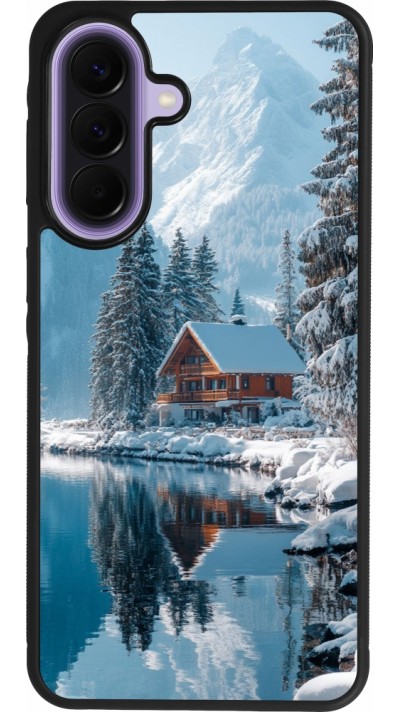 Samsung Galaxy A57 5G Case Hülle - Silikon schwarz Winter 25 Winter house forest day