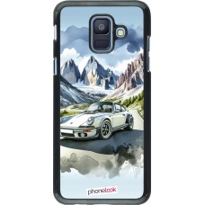 Samsung Galaxy A6 Case Hülle - Porsche 911 Berg Aquarell