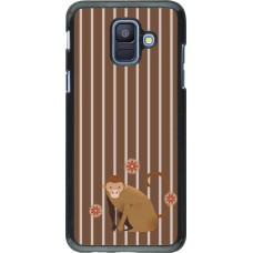 Samsung Galaxy A6 Case Hülle - Monkey with stripes
