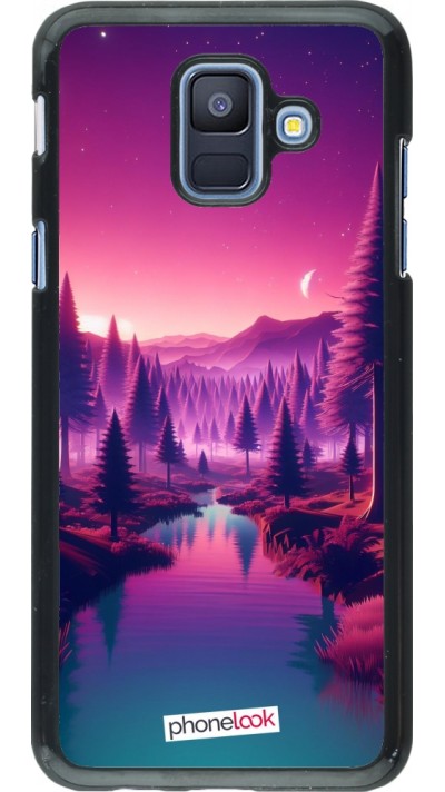 Coque Samsung Galaxy A6 - Paysage Violet-Rose