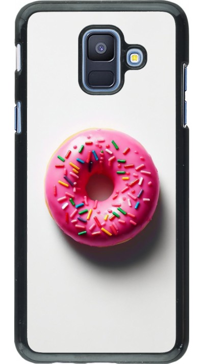 Samsung Galaxy A6 Case Hülle - Weisser Hintergrund, pinker Donut