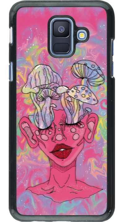 Samsung Galaxy A6 Case Hülle - Psychedelic pink mushroom