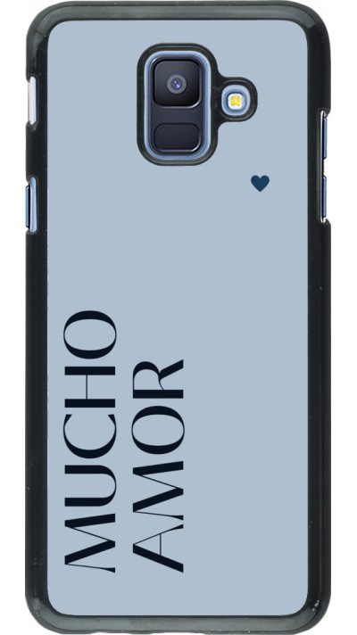 Samsung Galaxy A6 Case Hülle - Valentine 2024 mucho amor azul