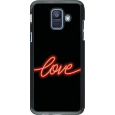 Samsung Galaxy A6 Case Hülle - Valentine 2023 neon love