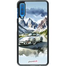 Samsung Galaxy A7 Case Hülle - Porsche 911 Berg Aquarell