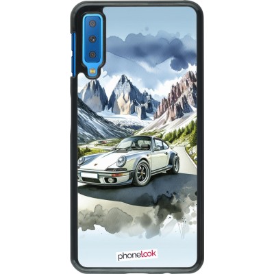 Samsung Galaxy A7 Case Hülle - Porsche 911 Berg Aquarell