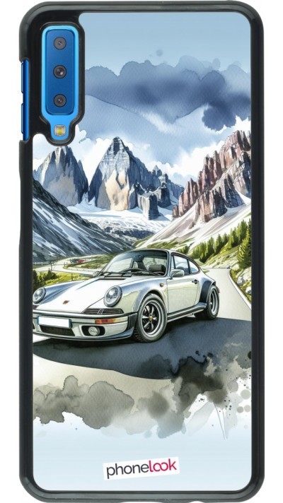 Samsung Galaxy A7 Case Hülle - Porsche 911 Berg Aquarell
