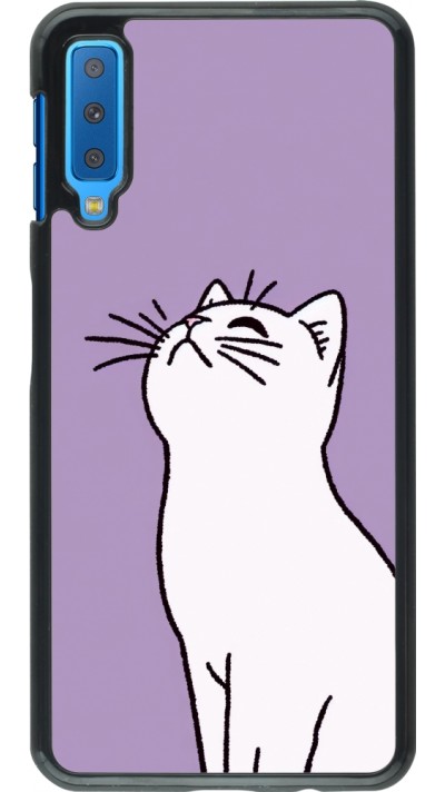 Samsung Galaxy A7 Case Hülle - Chat auf lila Hintergrund