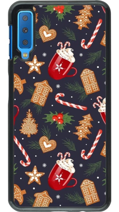 Samsung Galaxy A7 Case Hülle - Christmas 25 Pattern Gingerbread House