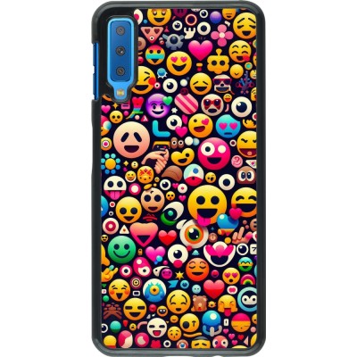 Samsung Galaxy A7 Case Hülle - Emoji Mix Farbe