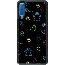 Samsung Galaxy A7 Case Hülle - Halloween 2024 colorful ghosts
