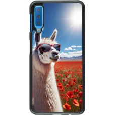 Samsung Galaxy A7 Case Hülle - Lama Chic in Mohnblume