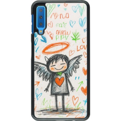 Samsung Galaxy A7 Case Hülle - Little Angel Sketch Love