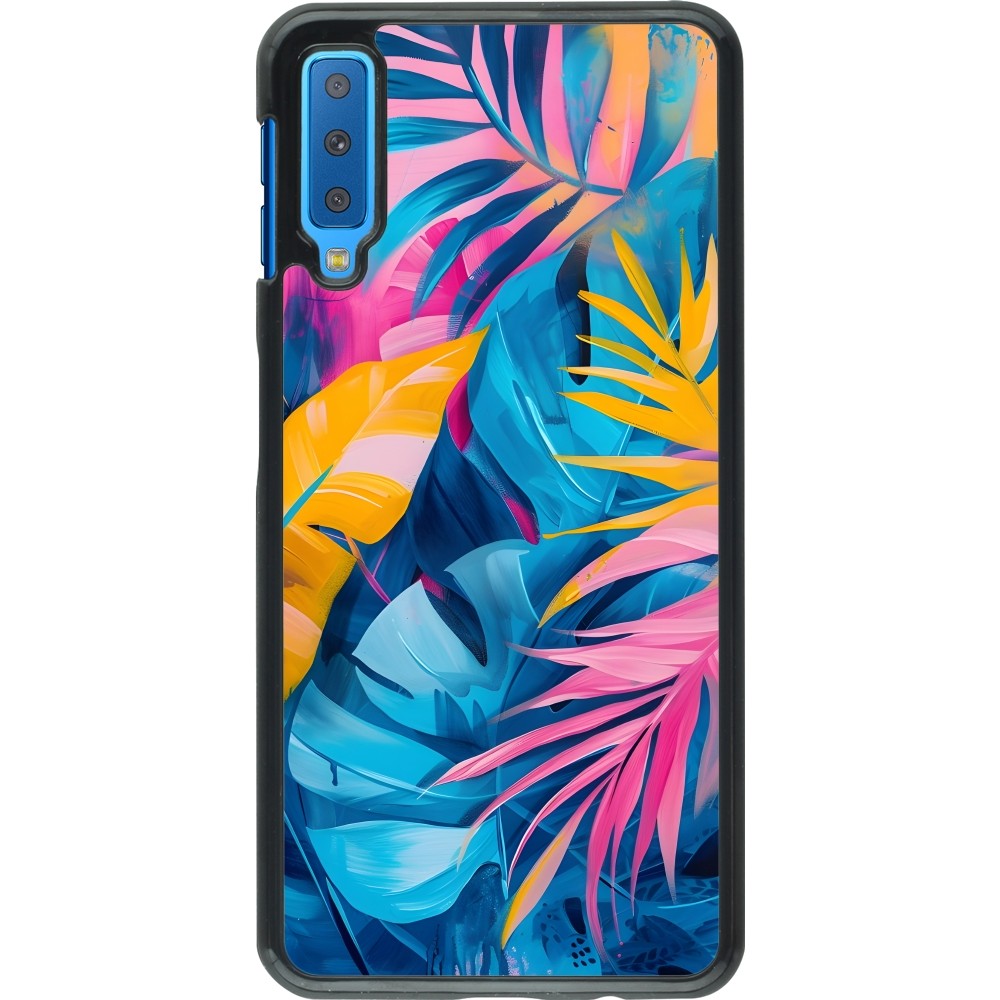 Samsung Galaxy A7 Case Hülle - Palms Blue