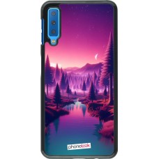 Samsung Galaxy A7 Case Hülle - Lila-rosa Landschaft