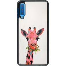 Samsung Galaxy A7 Case Hülle - Pink Girafe Paint