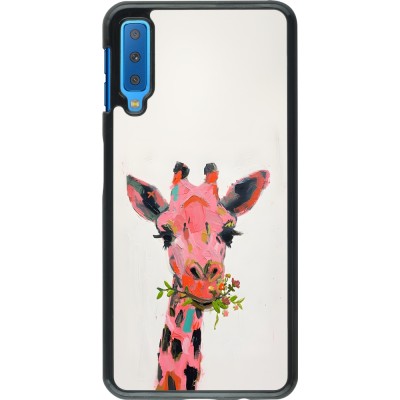 Samsung Galaxy A7 Case Hülle - Pink Girafe Paint