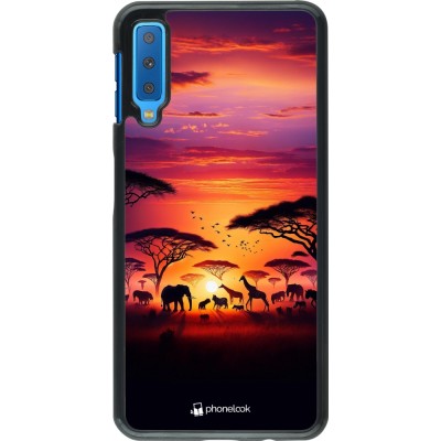 Samsung Galaxy A7 Case Hülle - Safari Sonnenuntergang Wildtiere