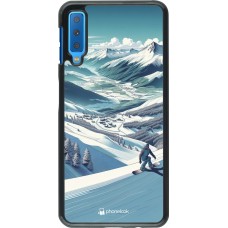 Samsung Galaxy A7 Case Hülle - Snowboarder Berg
