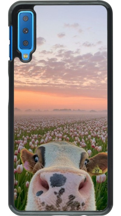 Samsung Galaxy A7 Case Hülle - Cow with tulips 2026