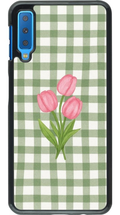 Samsung Galaxy A7 Case Hülle - Green vichy tulips 2026