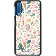 Samsung Galaxy A7 Case Hülle - Sommer Pink Muster