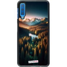 Samsung Galaxy A7 Case Hülle - Sonnenuntergang Waldsee