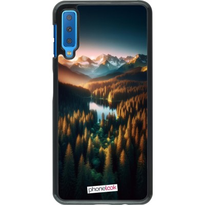 Samsung Galaxy A7 Case Hülle - Sonnenuntergang Waldsee