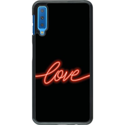 Samsung Galaxy A7 Case Hülle - Valentine 2023 neon love