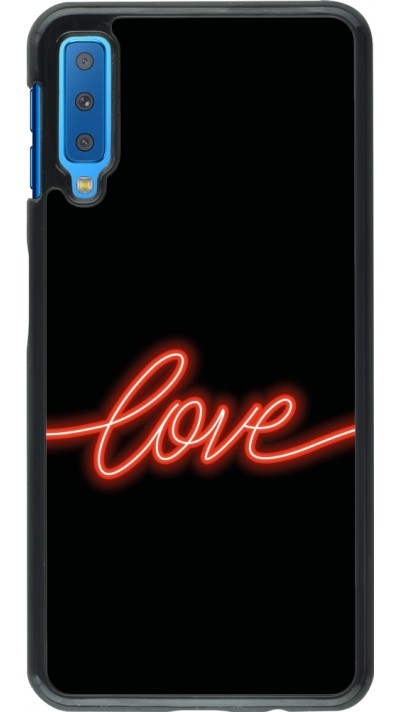 Samsung Galaxy A7 Case Hülle - Valentine 2023 neon love
