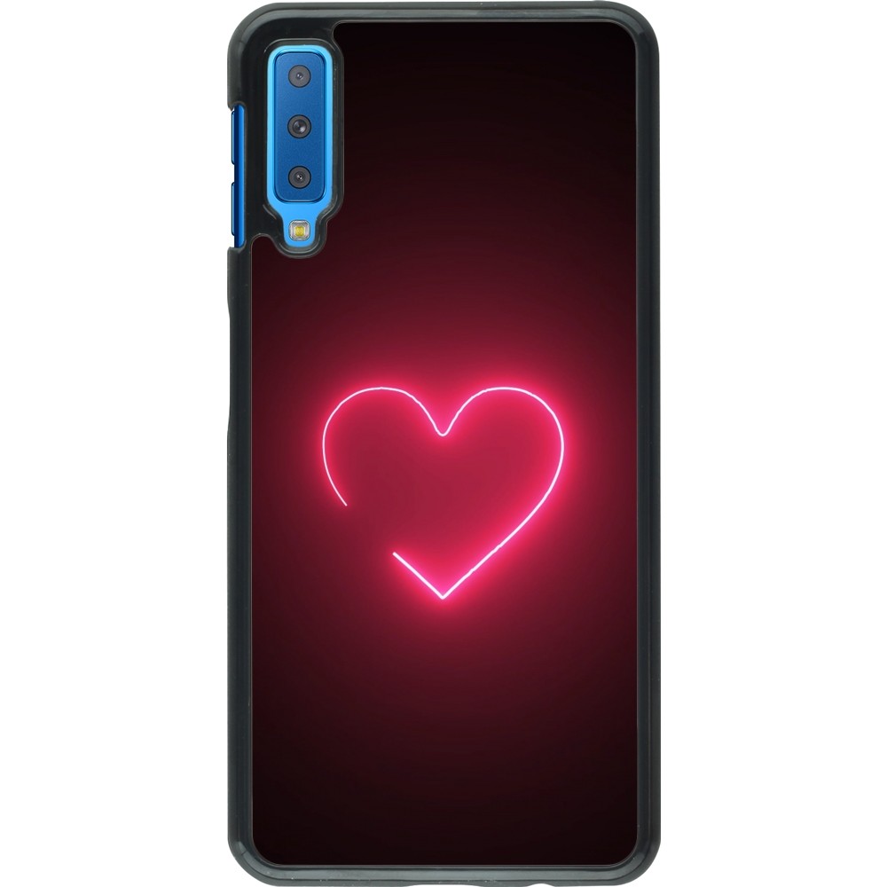 Samsung Galaxy A7 Case Hülle - Valentine 2023 single neon heart